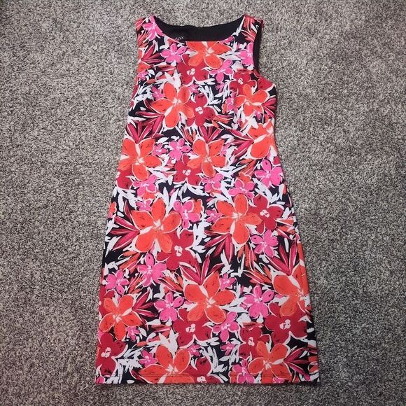 Alyx Dresses & Skirts - ALYX Women's 4 RED PINK ORANGE BLACK Floral dress A-Line Sleeveless